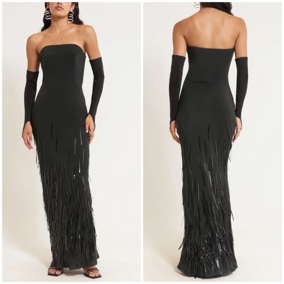 CULT GAIA Anisa Black Gown Maxi Dress SZ US 4 - Picture 2 of 11